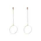 Alloy Hoop Dangle Earring 1 Pair - B0460 - Gold - One Size