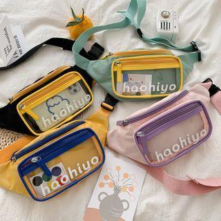Lettering Pvc Panel Sling Bag