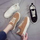 Wavy Panel Lace-up Platform Sneakers
