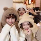 Fluffy Ear Accent Hat With Long Ear Cover