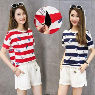 Short-sleeve Nursery Striped T-shirt
