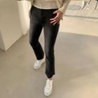 Band-waist Fleece-lined Boot-cut Jeans