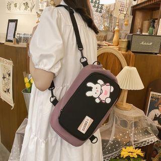 Rabbit Print Nylon Crossbody Bag