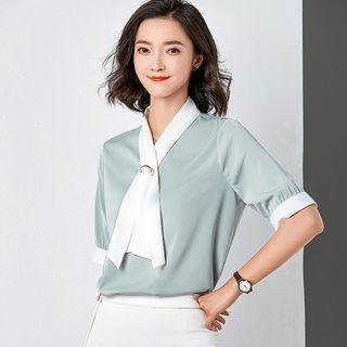 Elbow-sleeve Blouse / Pencil Skirt