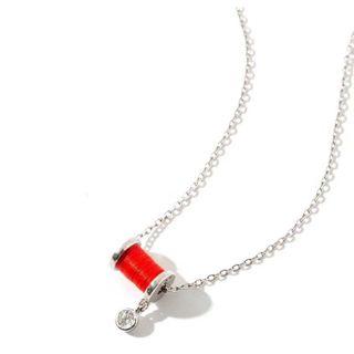 925 Sterling Silver Red String Pendant Necklace Silver - One Size