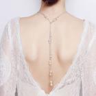 Faux Pearl Backdrop Necklace White - One Size