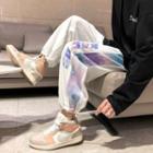 Tie-dye Print Panel Drawstring-cuff Sweatpants