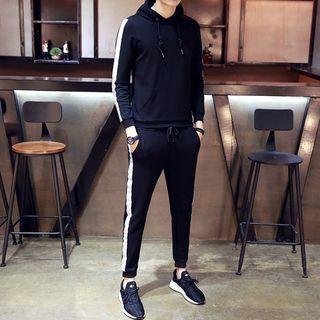 Set : Panel Long-sleeve Hoodie + Sweatpants