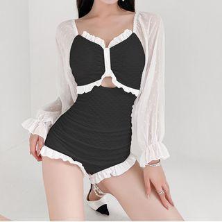 Panel Ruffled Swimsuit