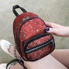 Sequin Faux Leather Mini Backpack
