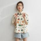 Printed Short-sleeve Shirt Off-white - One Size