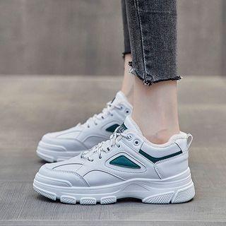 Platform Faux Fur Lined Lace Up Sneakers