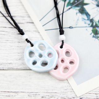 Ceramic Lotus Root Pendant Necklace
