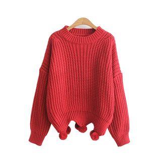 Pom Pom Chunky Knit Sweater