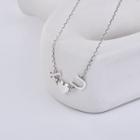 Letter Pendant Necklace 925 Silver - Silver - One Size