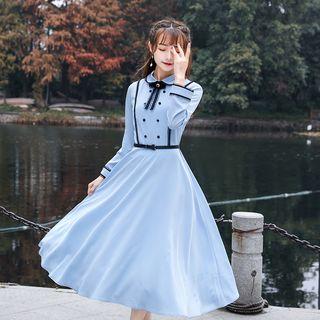 Peter Pan Collar A-line Midi Dress