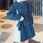 Double Breasted Paneled Trench Coat