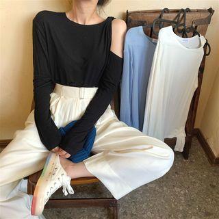 Cutout Long-sleeve Loose-fit Top