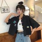 Embroidered Short-sleeve Shirt / Tank Top