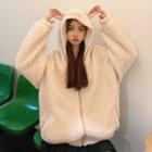 Cartoon Fleece Zip-up Hoodie