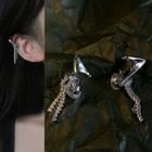 Fringed Alloy Cuff Earring 1 Pair - 1984a - Silver - One Size