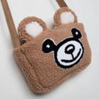 Fleece Bear Crossbody Bag Brown - One Size