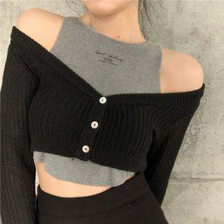 Button-up Crop Knit Top / Tank Top