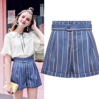 Striped Cuffed Shorts