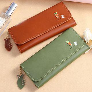 Faux Leather Carrot & Rabbit Long Wallet
