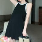 Sleeveless Knit Mini Dress Black - One Size