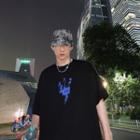 Elbow-sleeve Lightning Bolt Print T-shirt