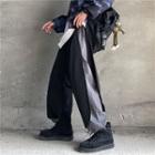 Drawstring Hem Panel Straight-cut Pants