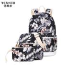 Set: Floral Backpack + Crossbody Bag + Pouch