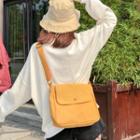 Canvas Flap-cover Messenger Bag Yellow - One Size