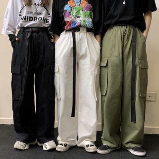 Poket Detail Wide-leg Pants