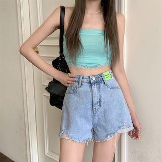 Hight Waist Plain Wide-leg   Shorts