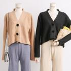 Loose-fit Shawl-collar Knit Cardigan