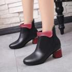 Folded Chunky-heel Ankle Boots
