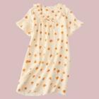 Short-sleeve Print Sleep Dress