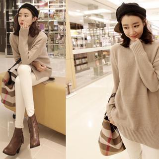 Mock-neck Loose-fit Knit Top