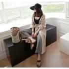 Open-front Linen Maxi Cardigan With Sash