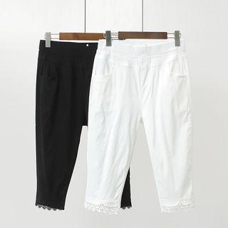 Lace Hem Cropped Jeans