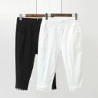 Lace Hem Cropped Jeans