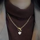 Heart Pendant Necklace 1053a - Gold - One Size