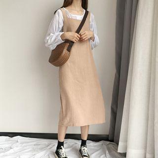 Plain Linen Jumper Dress