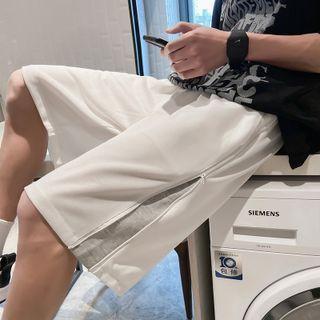 Side-zip Wide-leg Shorts