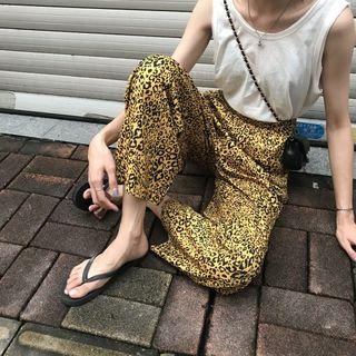 Leopard Loose-fit Wide-leg Pants