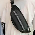 Lettering Zip Oxford Waist Bag