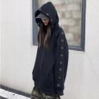 Eyelet Zip-up Hoodie