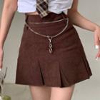High-waist Chain Accent A-line Skirt